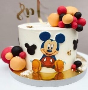 Mickey Mouse Theme Cake Eggless White Forest